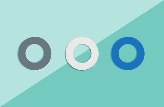 rubber gasket, pack of 3, grey white blue